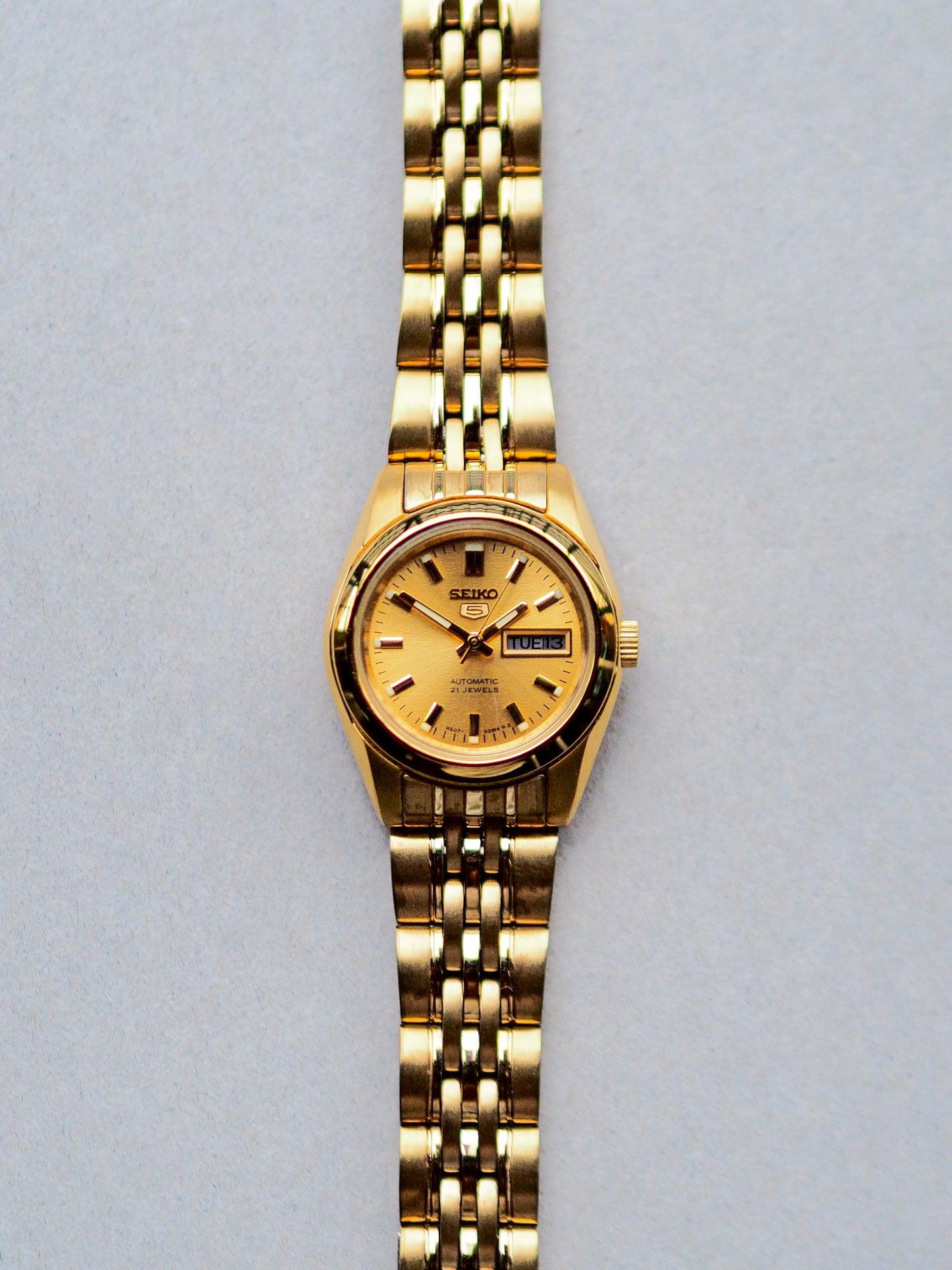 Seiko 5 Ladies Automatic 4207-00X0 GP Gold Textured Dial
