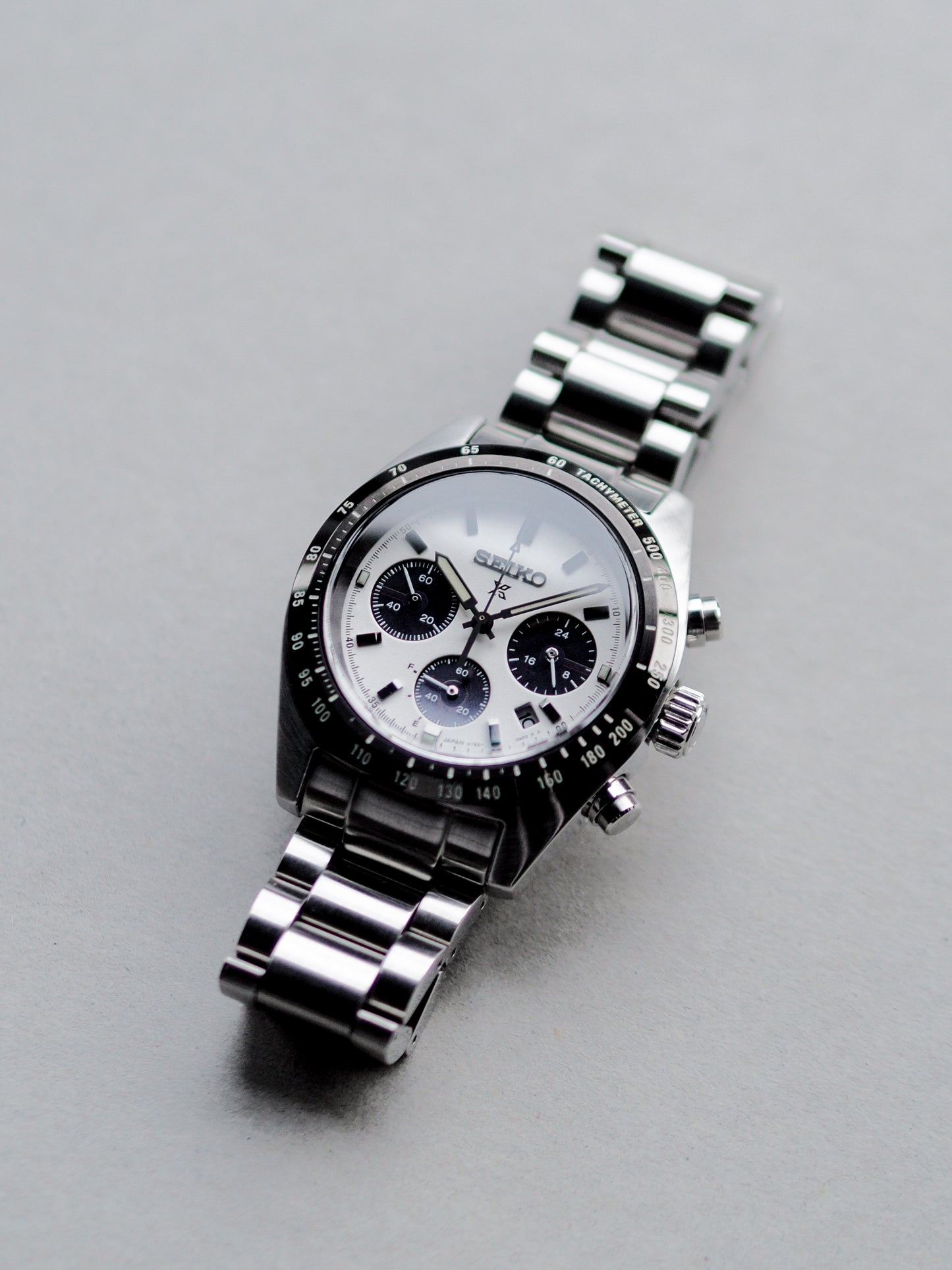 Seiko Prospex SBDL085 V192-0AF0 Chronograph Solar Quartz White Panda Dial