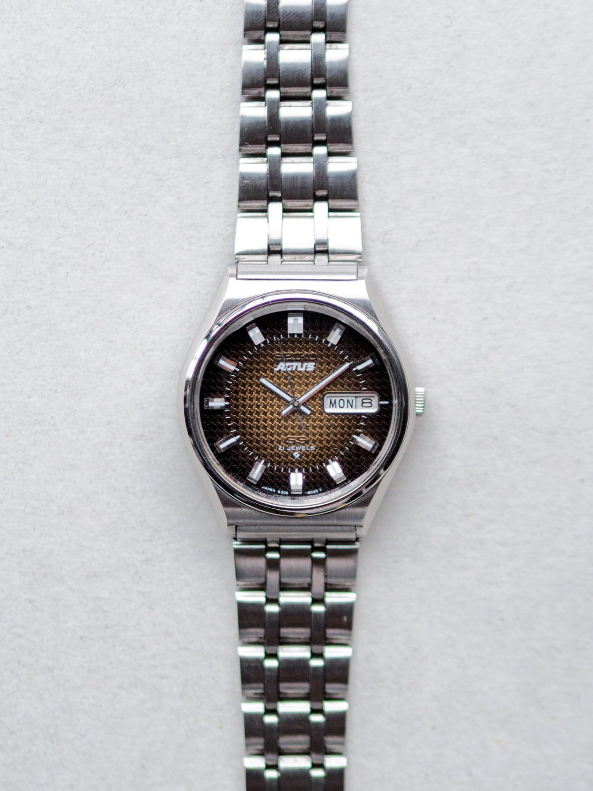 Seiko Actus SS 6306-8030 JDM Faceted Crystal Shuriken Brown Dial