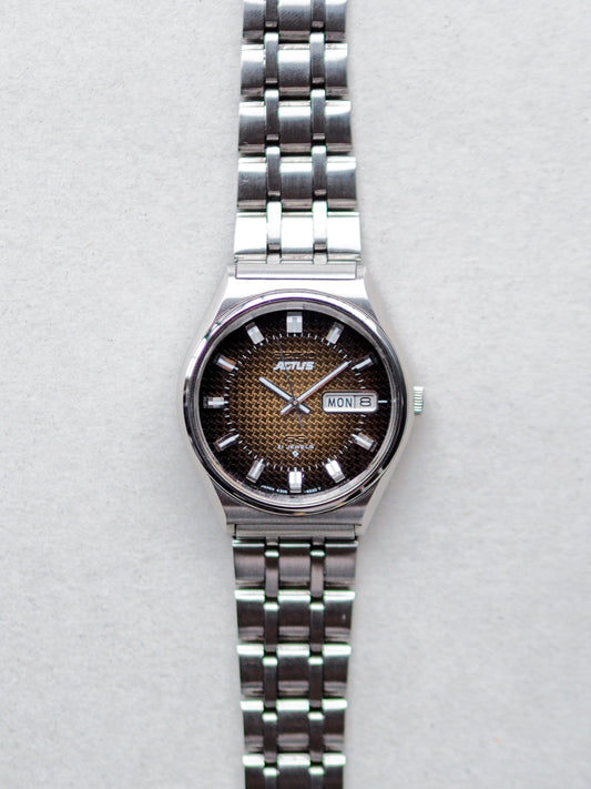 Seiko Actus SS 6306-8030 JDM Faceted Crystal Shuriken Brown Dial