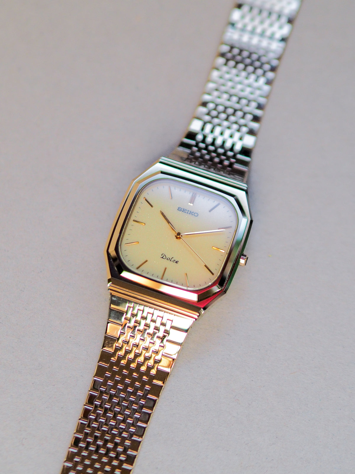 Seiko Dolce 8N41-5120 Tungsten Carbide Octagon Case Champagne Dial
