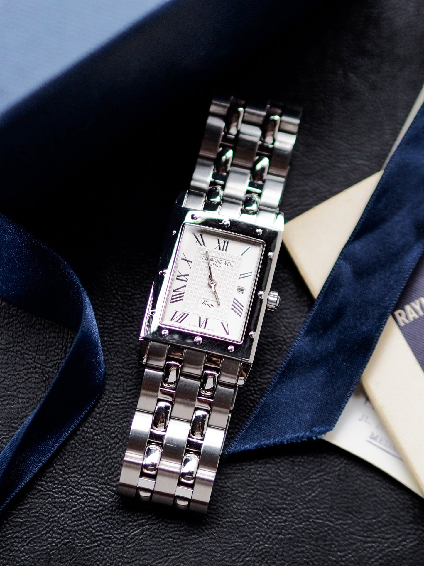 Raymond Weil Tango 5380 Tank Quartz Silver White Roman Dial
