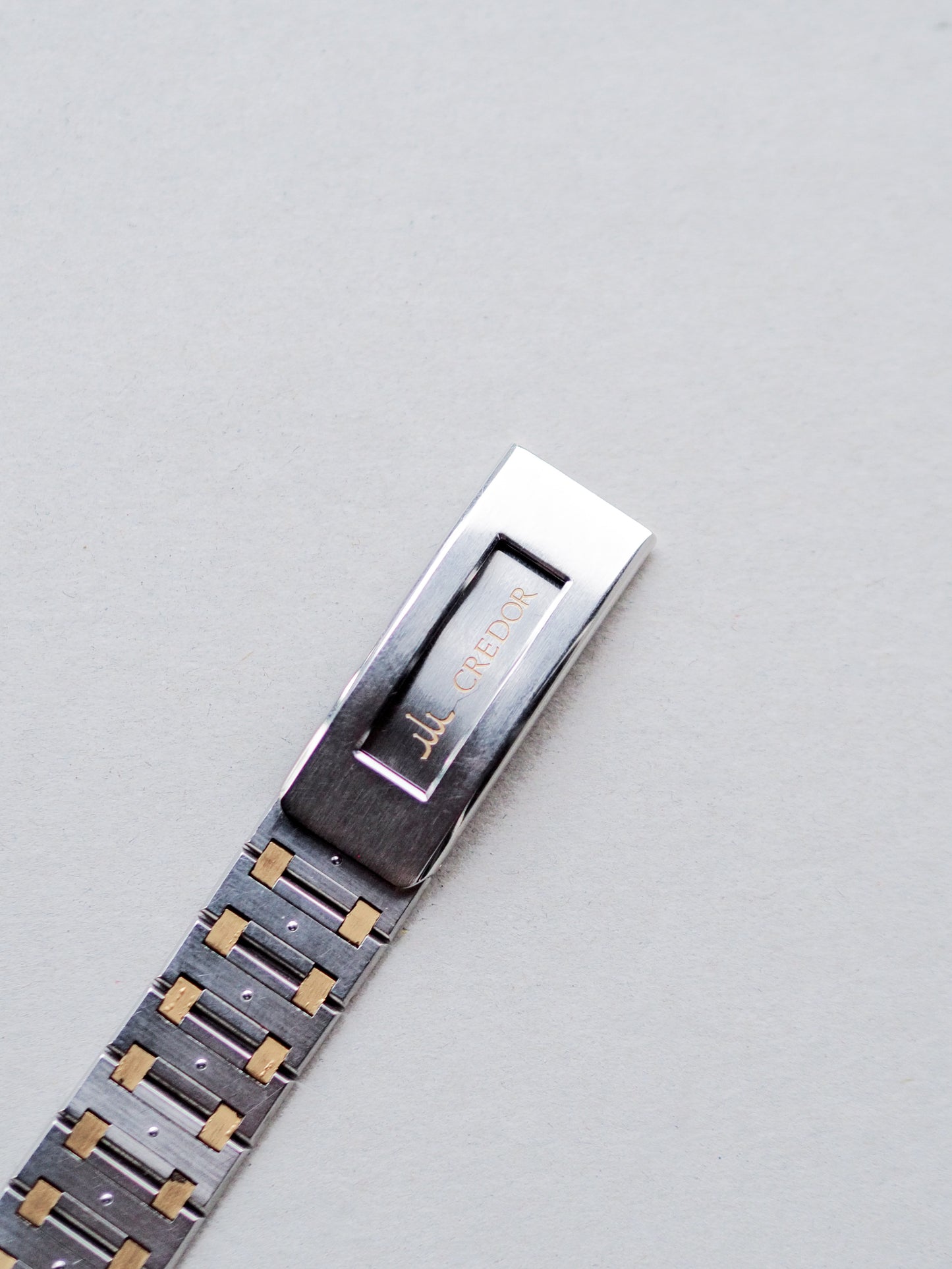 Credor Seiko 9300-5040 Tank Two Tone Gray Dial