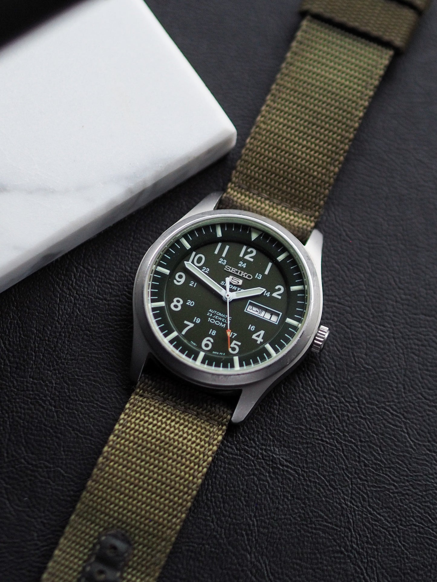 Seiko 5 Sports SNZG09K1 7S36-0330 Military Matte Green Dial