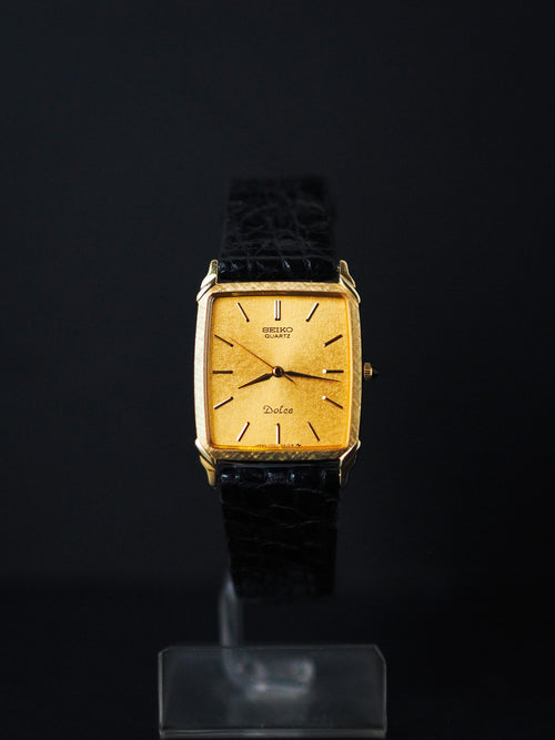 時計 SEIKO DOLCE 14k ST.STEEL 7731-5010 Near MINT] Vintage SEIKO Dolce 7731-5000 Gold Quartz Square