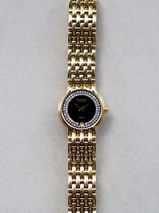 Raymond Weil Fidelio QZ 18K GP Black Diamond Dial