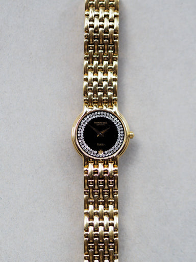 Raymond Weil Fidelio QZ 18K GP Black Diamond Dial