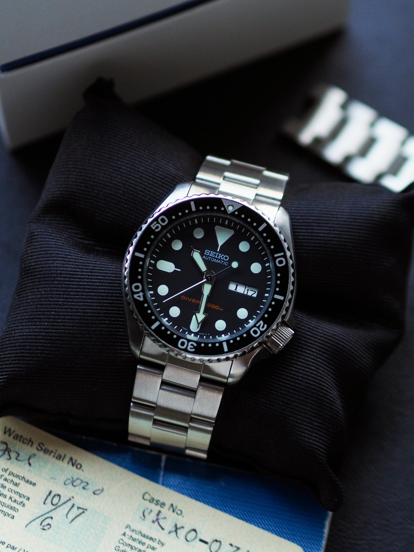 Seiko SKX007K2 7S26-0020 Diver Black Dial