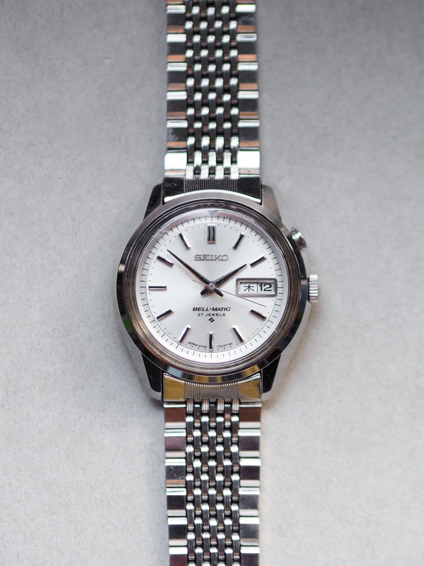 Seiko Bell-Matic 4006-7010 Silver Sunburst Dial