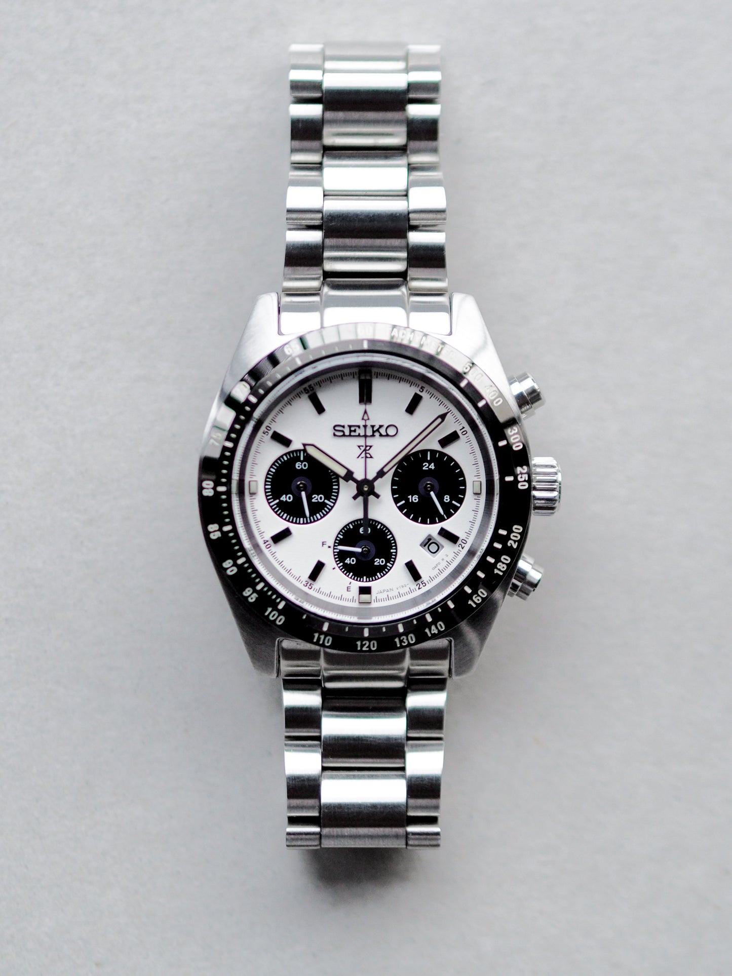 Seiko Prospex SBDL085 V192-0AF0 Chronograph Solar Quartz White Panda Dial