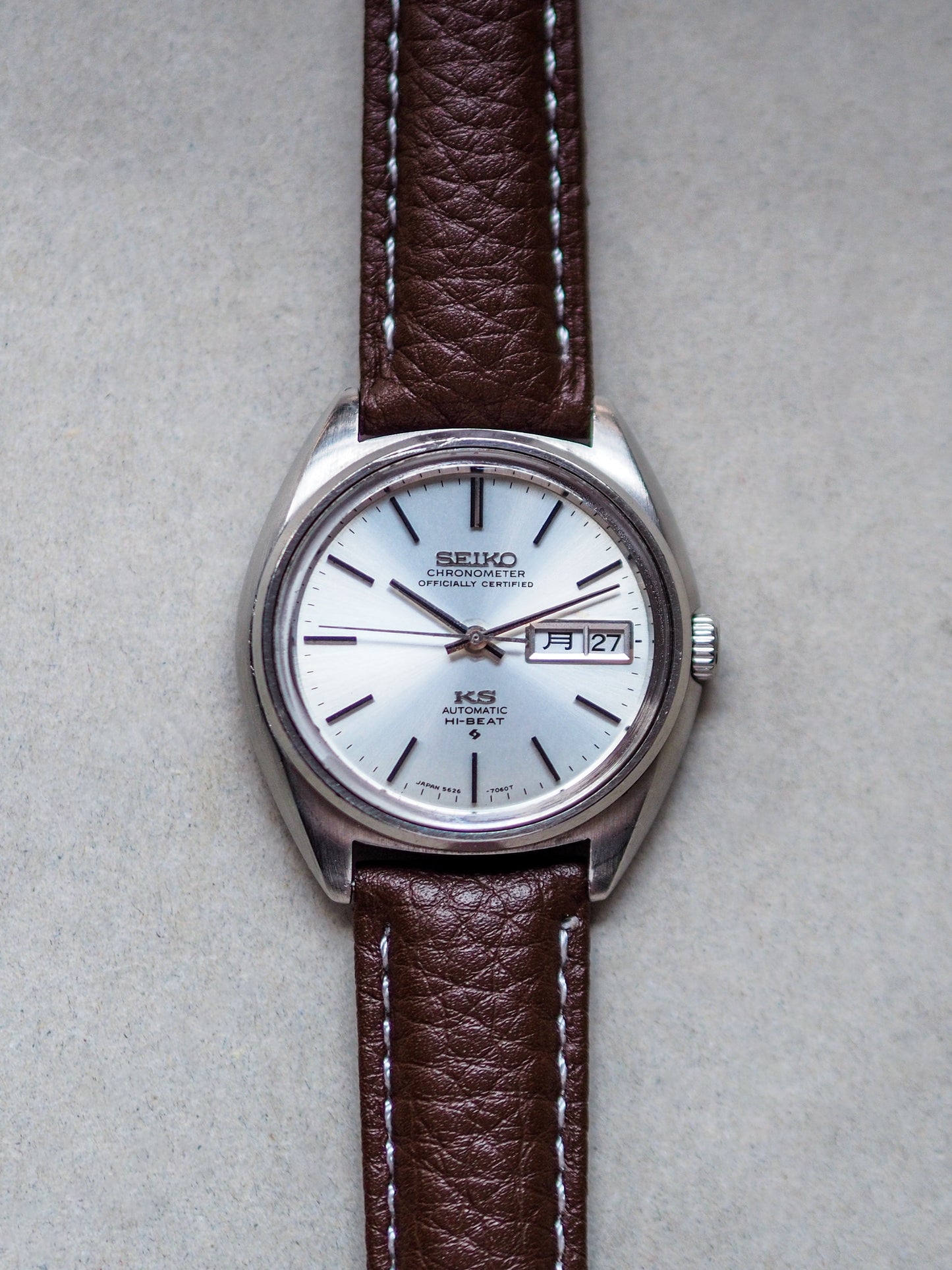 Seiko KS56 King Seiko 5625-7060 天文台表银色旭日纹表盘