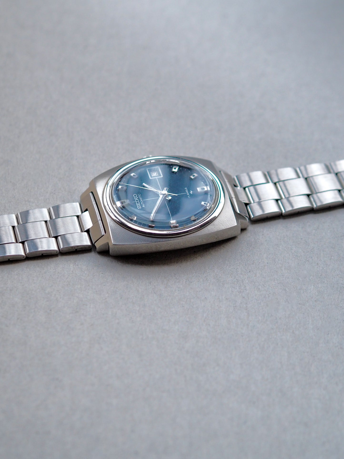Seiko Automatic 7005-7001 Matte Blue Crosshair Dial