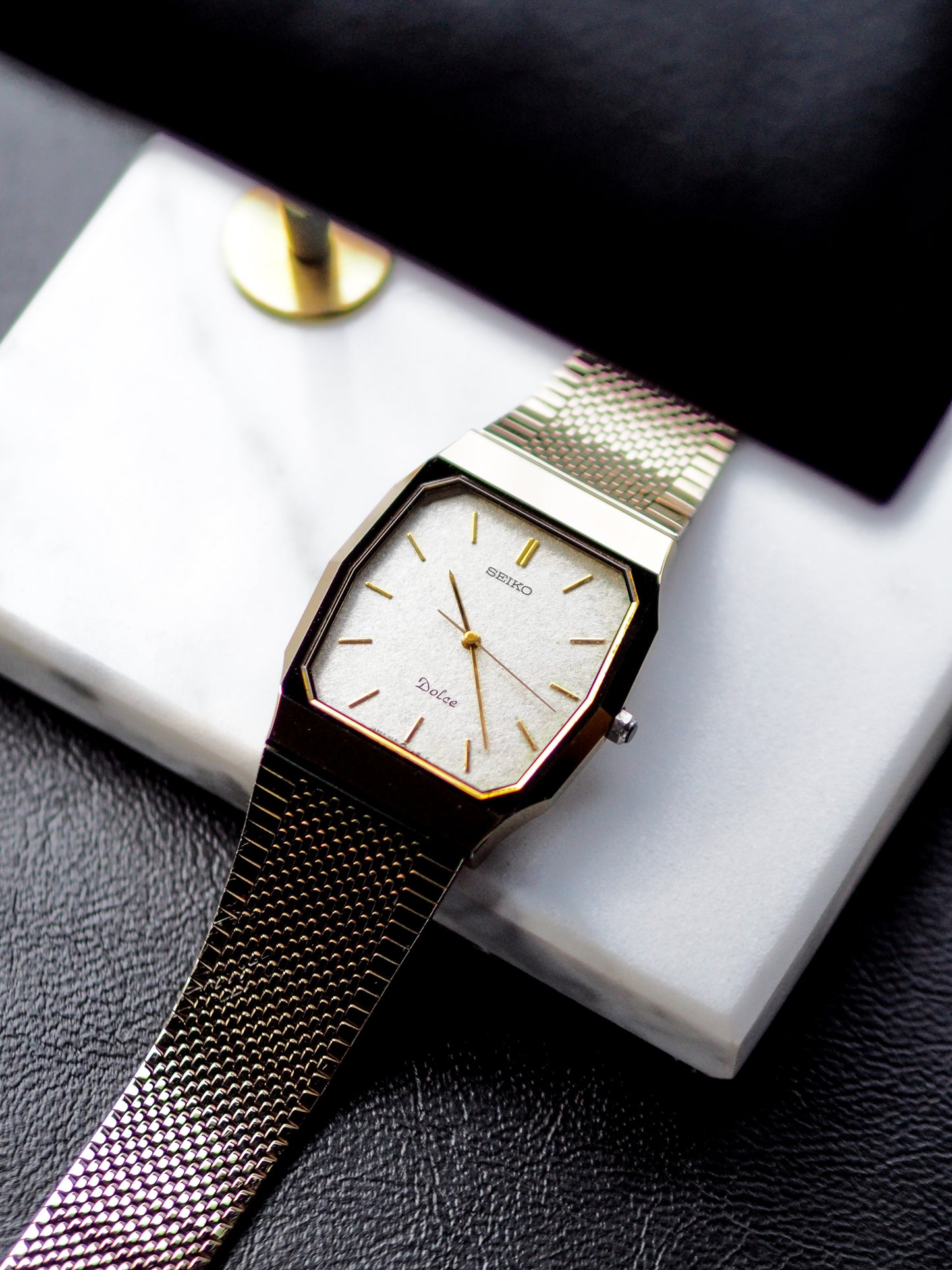 Seiko Dolce 9531-5150 Tungsten Carbide White Textured Dial