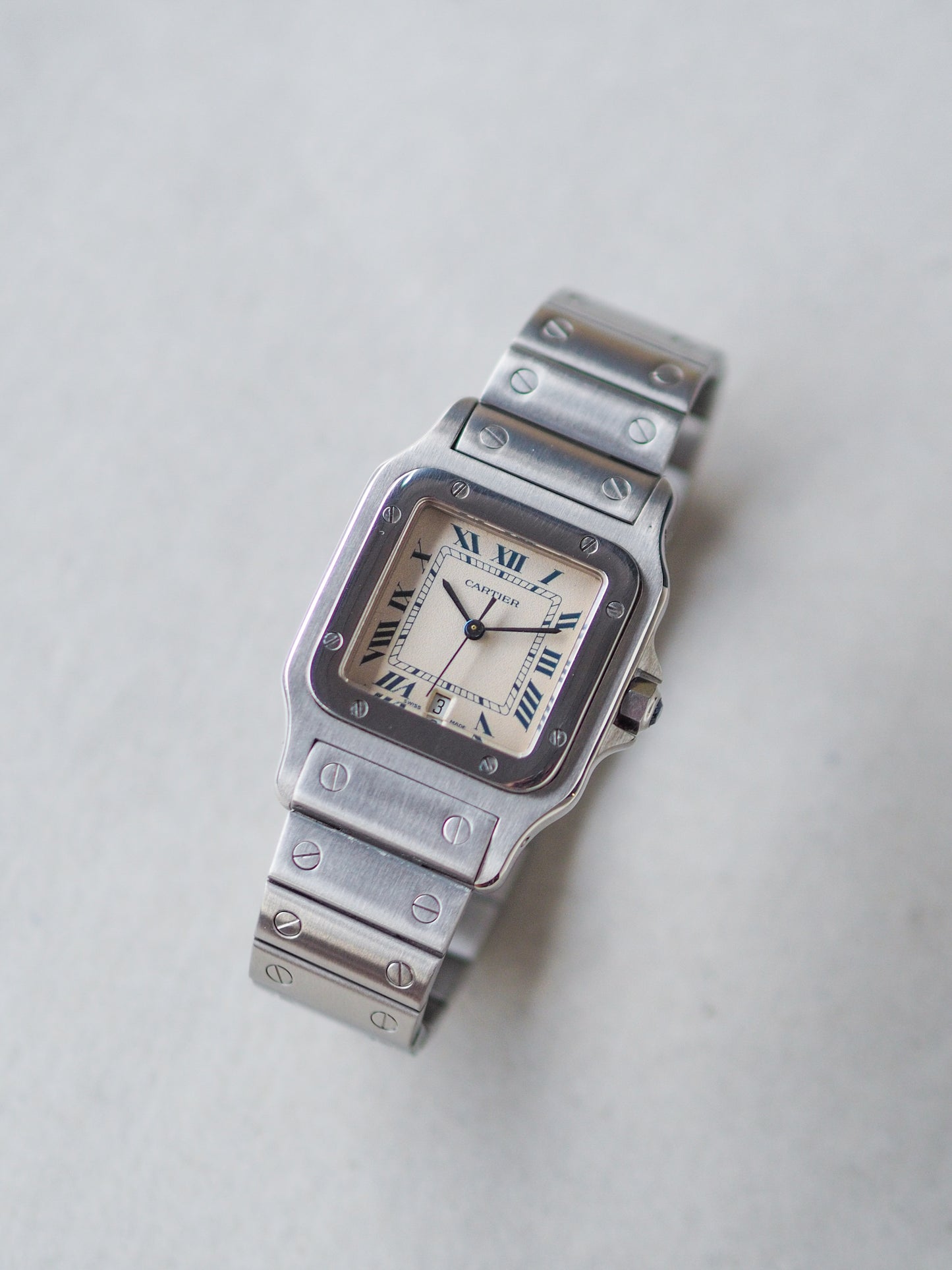 Cartier Santos Galbée LM W20018D6 Roman Ivory Dial