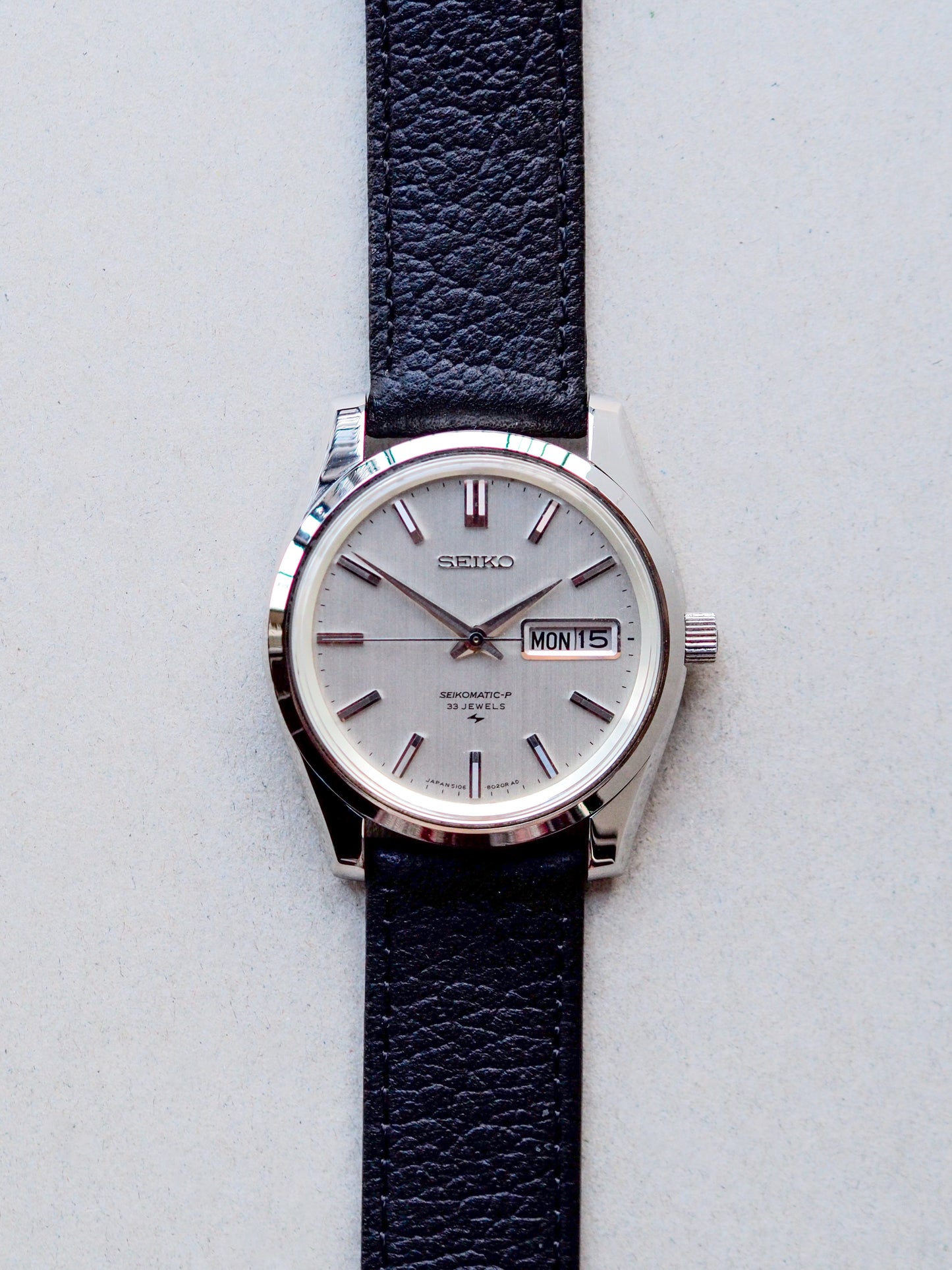 Seiko Seikomatic-P 5106-8010 Silver Linen Textured Dial
