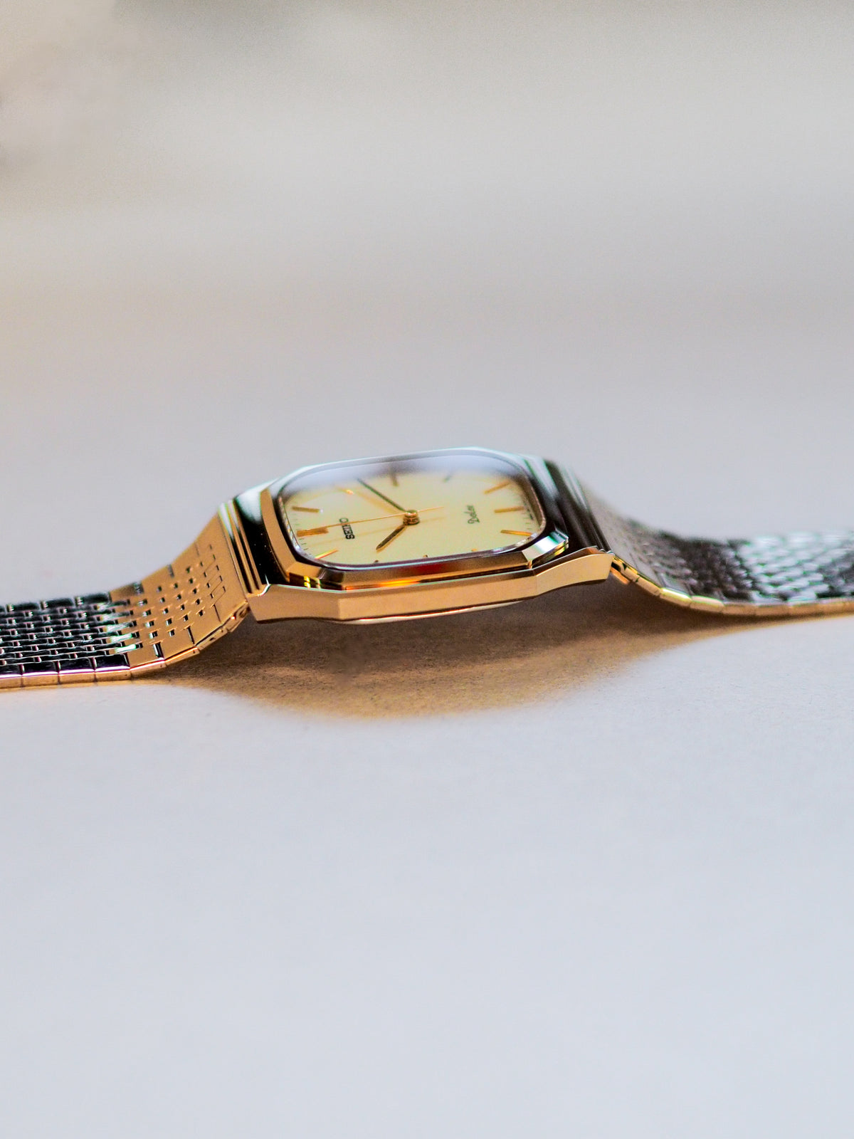 Seiko Dolce 8N41-5120 Tungsten Carbide Octagon Case Champagne Dial
