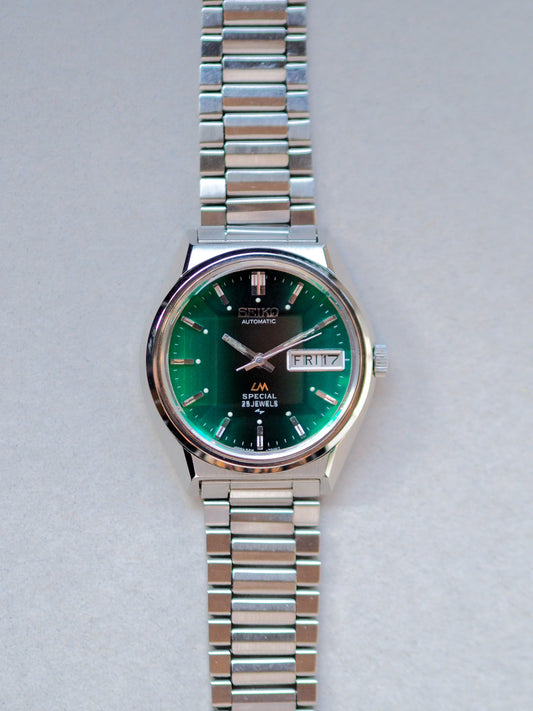 Seiko LM 5216-7000 Lord Matic Special Faceted Crystal Green Gradient Dial