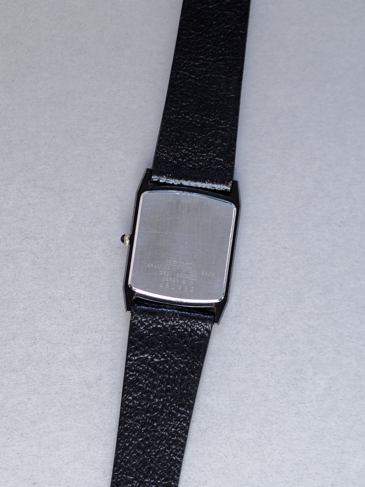 Seiko Dolce 9521-5200 Tank Ceramic Black Gray Dial