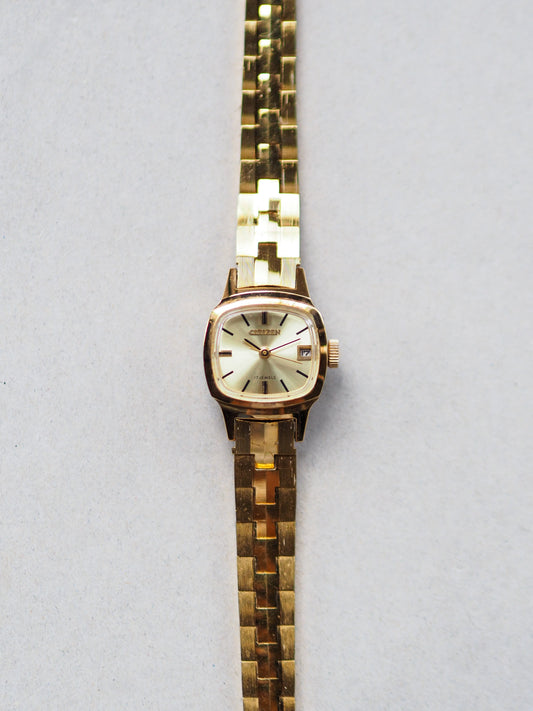 Citizen Vintage Ladies Manual WInd 4-151149 SMW Champagne Sunburst Dial