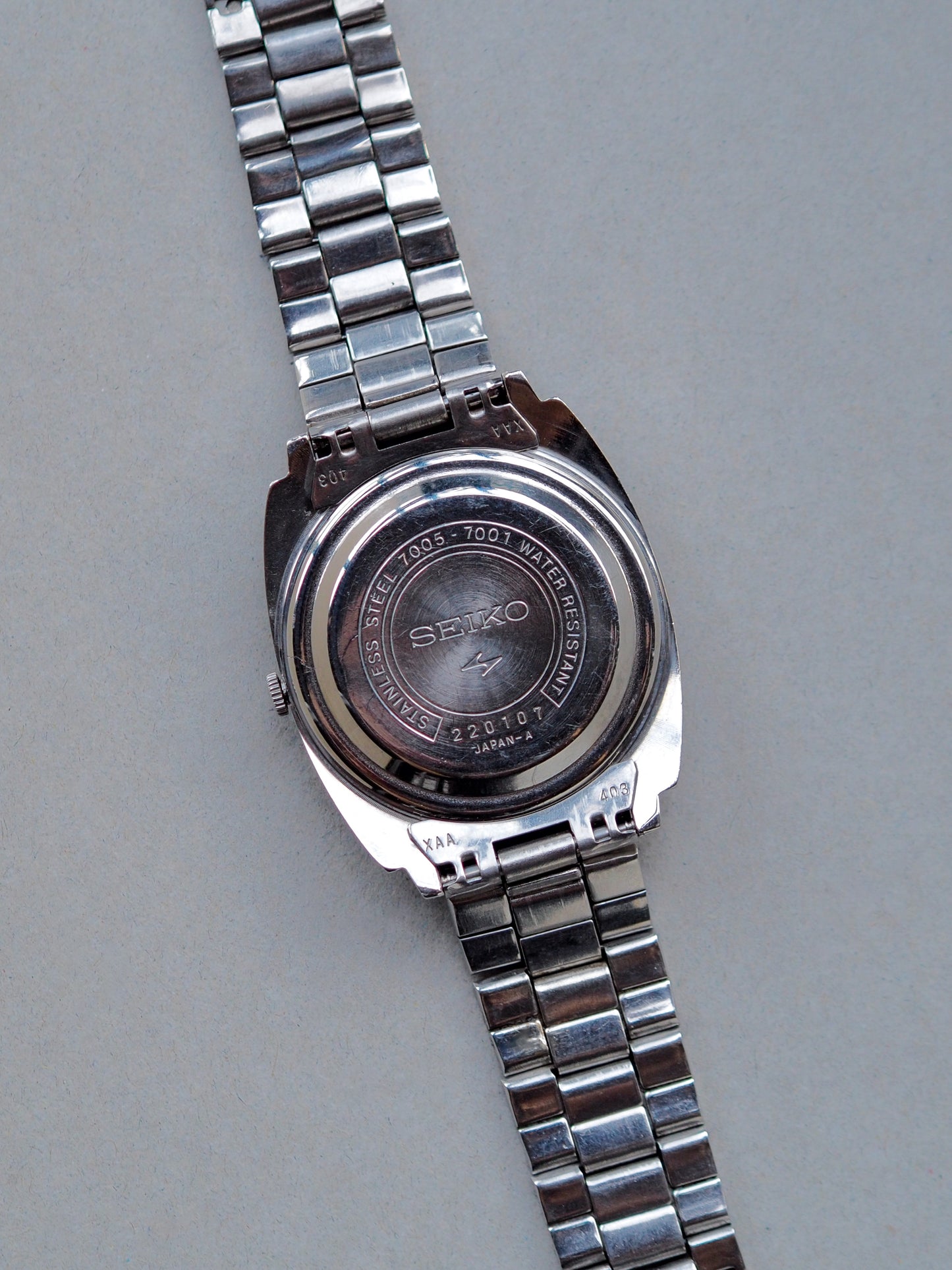 Seiko Automatic 7005-7001 Matte Blue Crosshair Dial