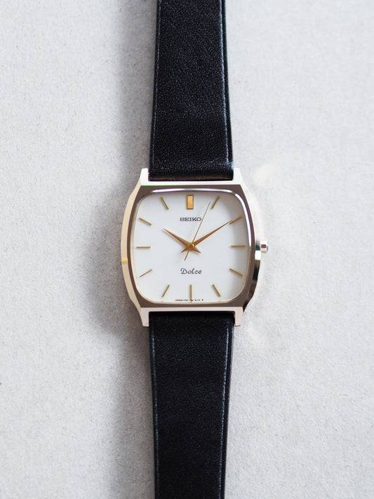 Seiko Dolce 7741-5100 TV Shape Tungsten Carbide Ivory Dial