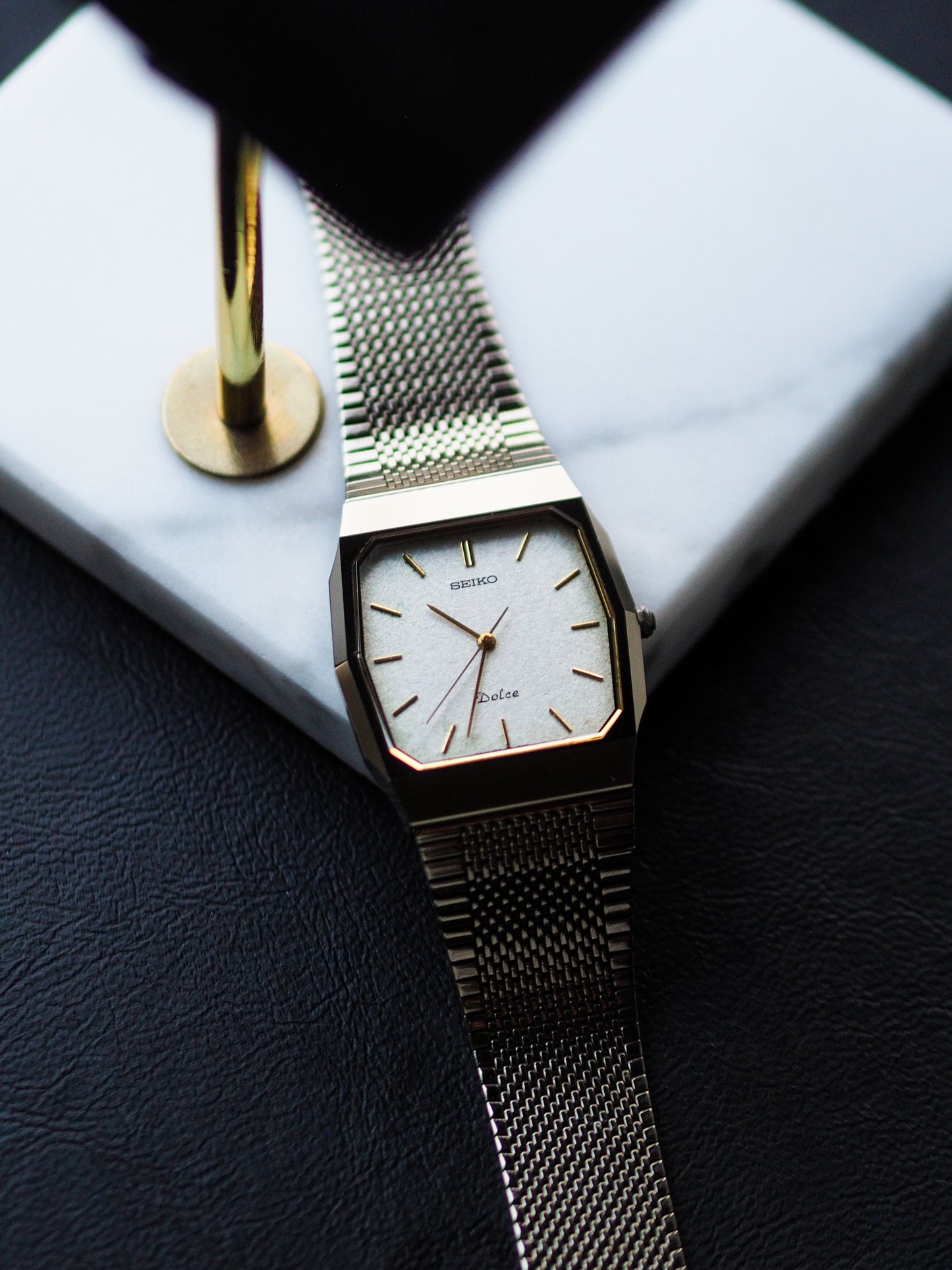 Seiko Dolce 9531-5150 Tungsten Carbide White Textured Dial