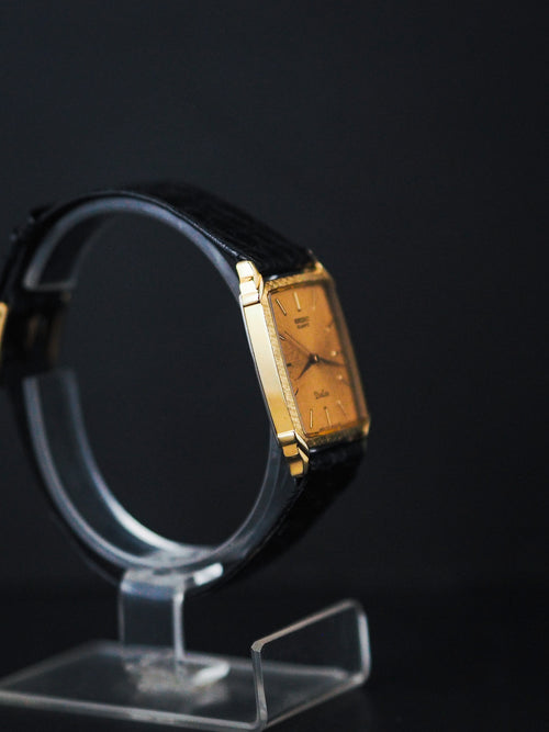 Seiko Dolce 7731-5180 Quartz Tank Yellow Gold 14K Gold