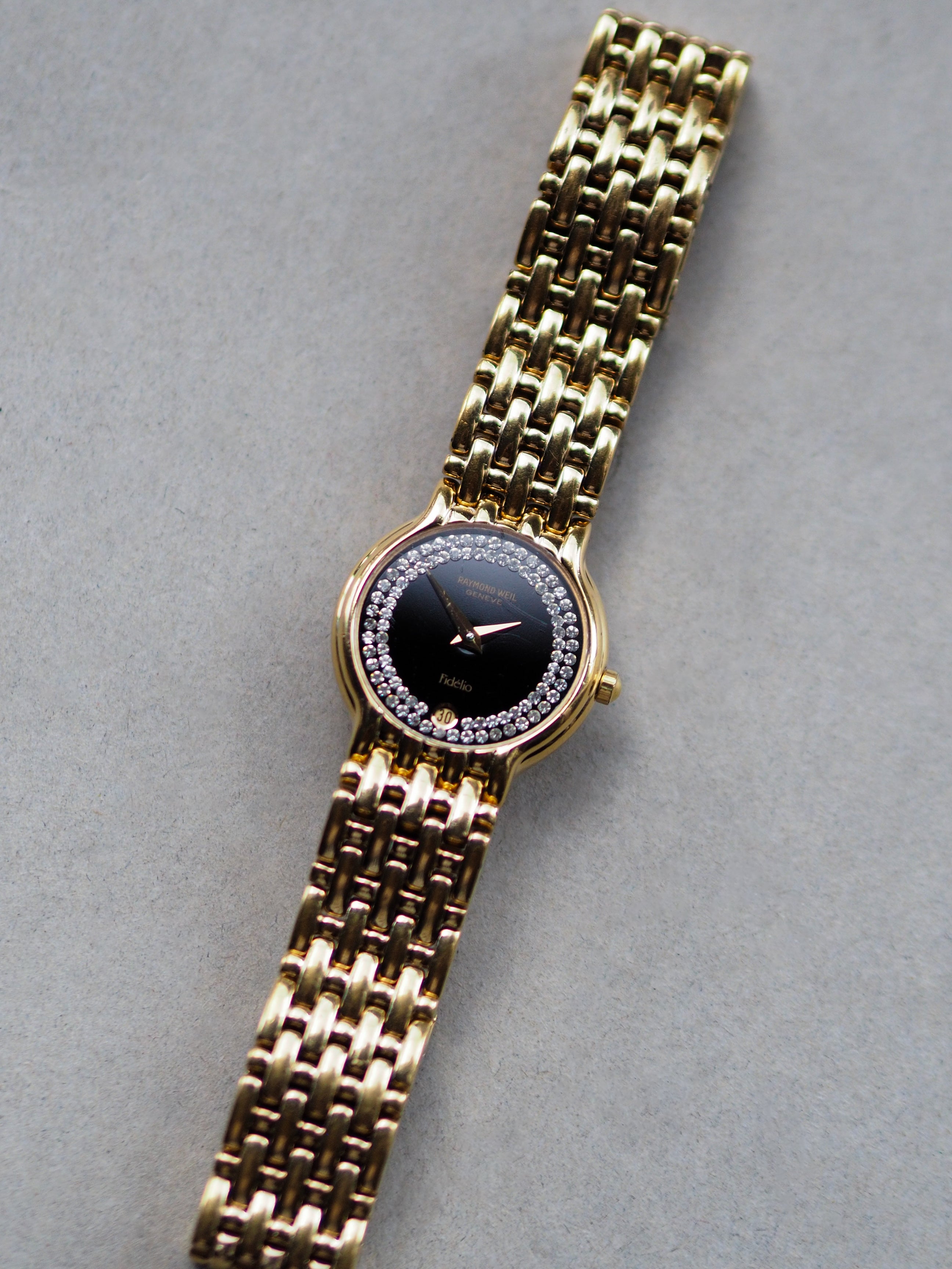 Raymond Weil Fidelio QZ 18K GP Black Diamond Dial