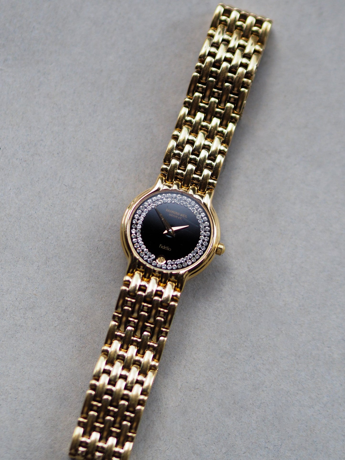 Raymond Weil Fidelio QZ 18K GP Black Diamond Dial