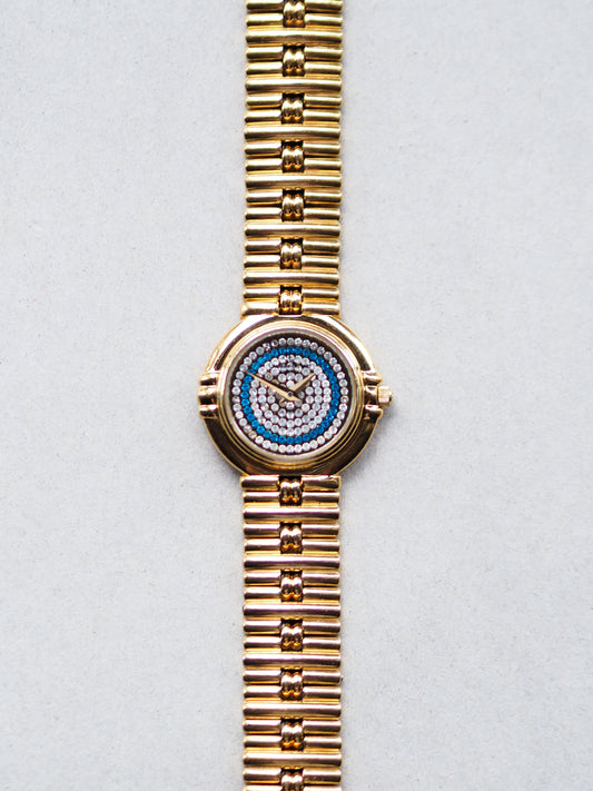 Christian Bernard 18K GP Quartz Ladies Paved Crystal Dial