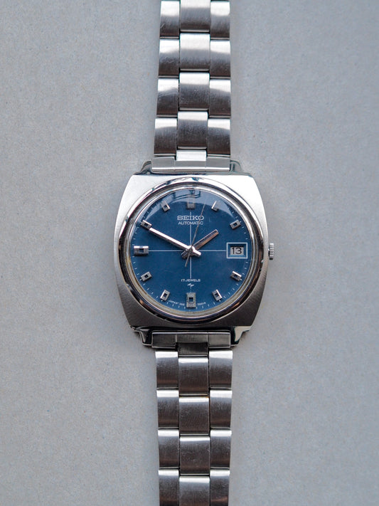 Seiko Automatic 7005-7001 Matte Blue Crosshair Dial