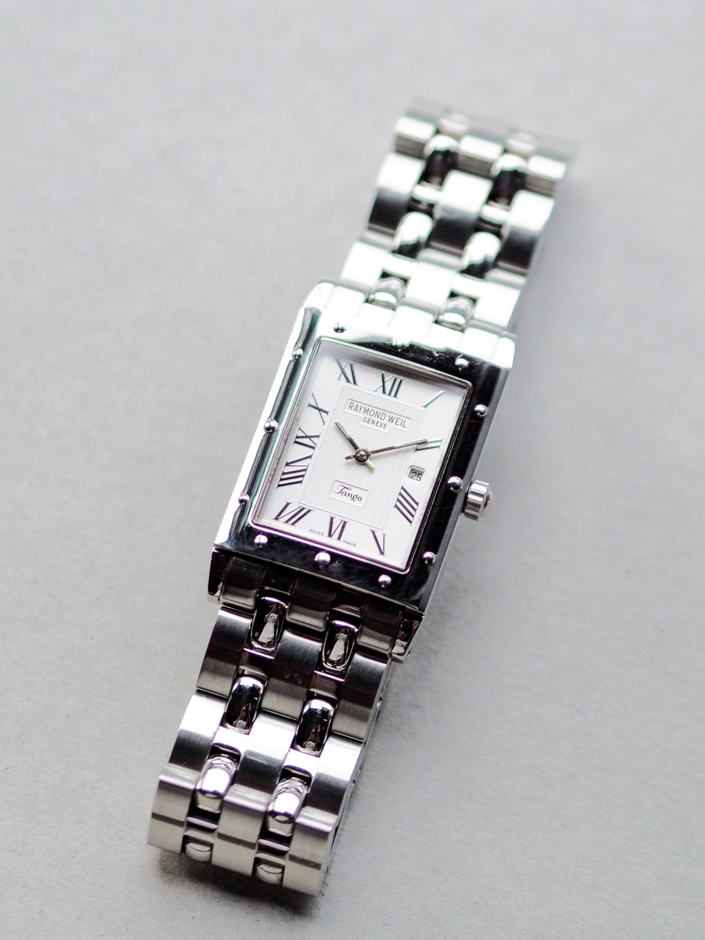 Raymond Weil Tango 5380 Tank Quartz Silver White Roman Dial