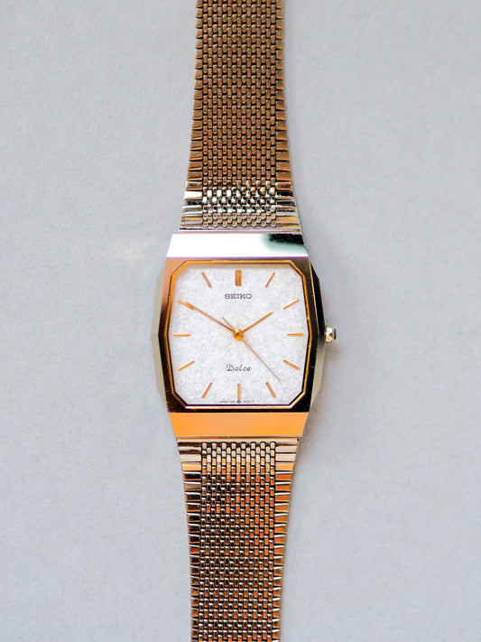 Seiko Dolce 9531-5150 Tungsten Carbide White Textured Dial