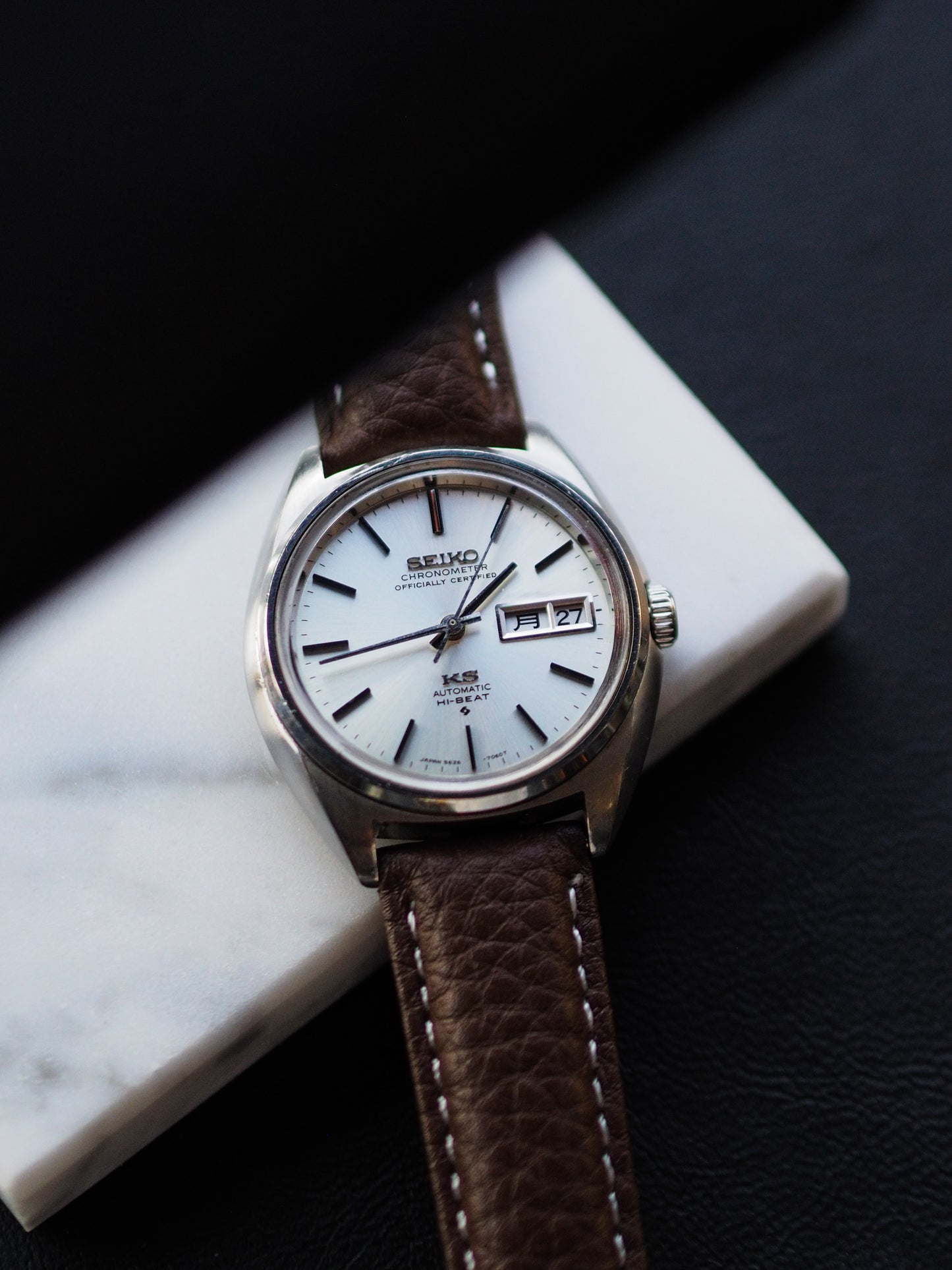 Seiko KS56 King Seiko 5625-7060 天文台表银色旭日纹表盘