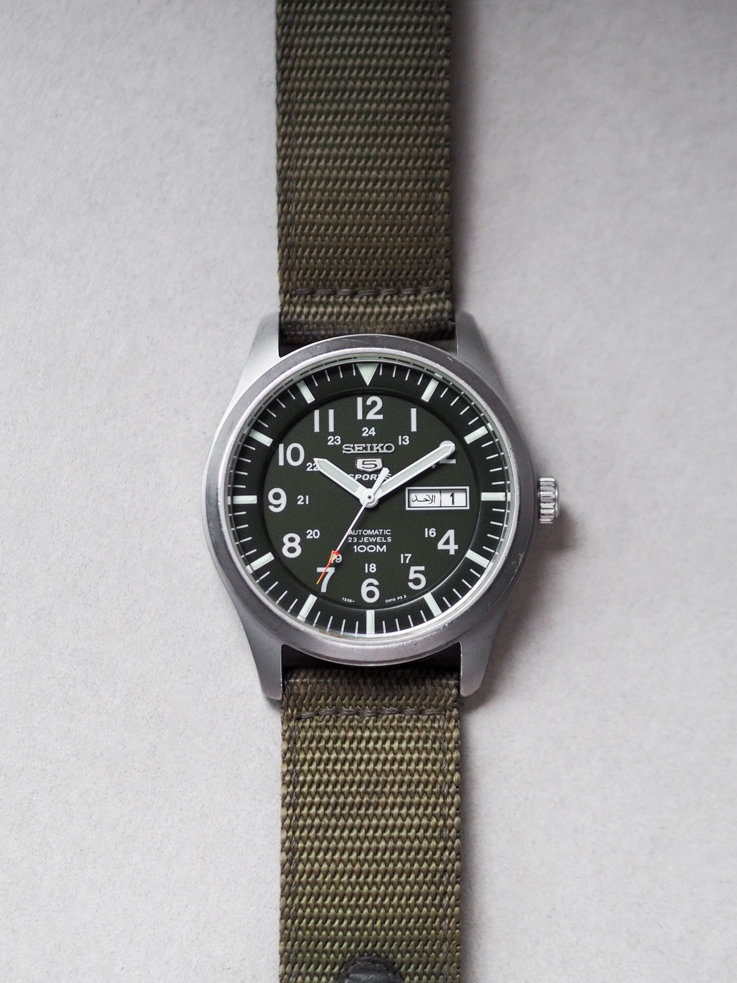 Seiko 5 Sports SNZG09K1 7S36-0330 Military Matte Green Dial