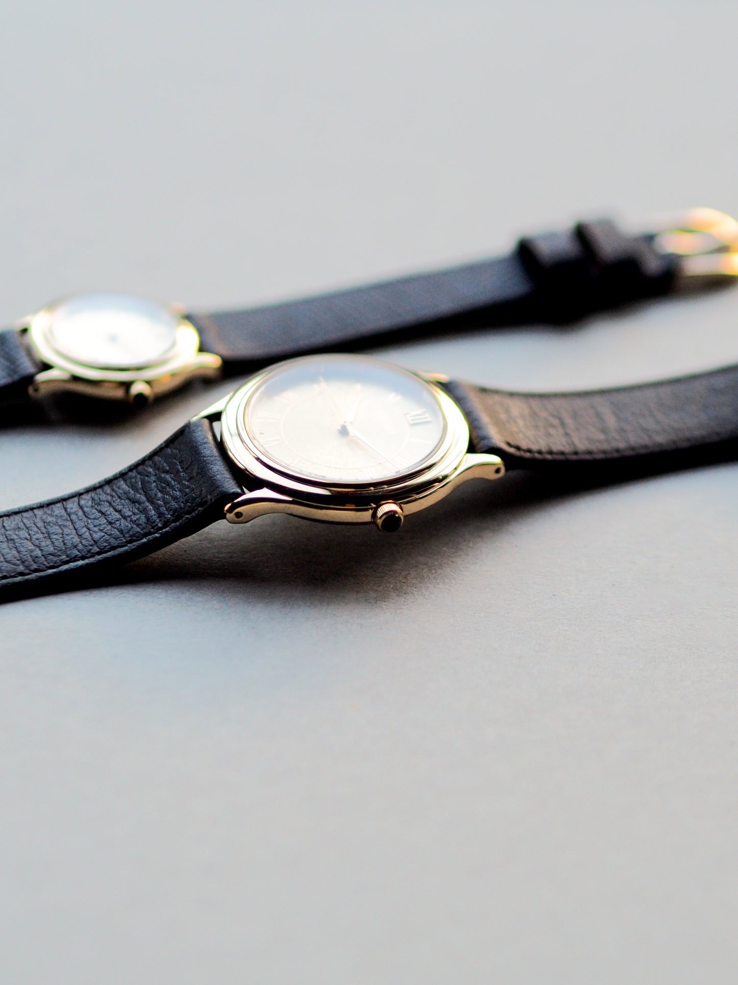 Couple Seiko 7N01-6720 4N21-0511 Gold Tone Brushed Dial