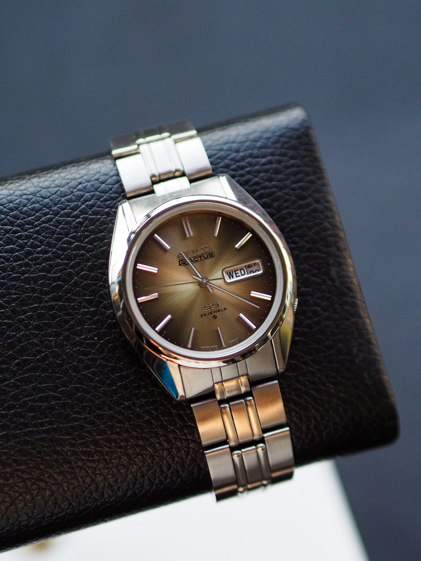 Seiko 5 Actus SS 6106-8670 JDM Brown Sunburst Dial