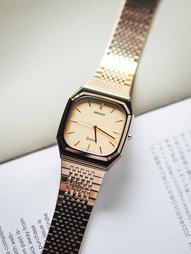 Seiko Dolce 8N41-5120 Tungsten Carbide Octagon Case Creamy Sand Textur