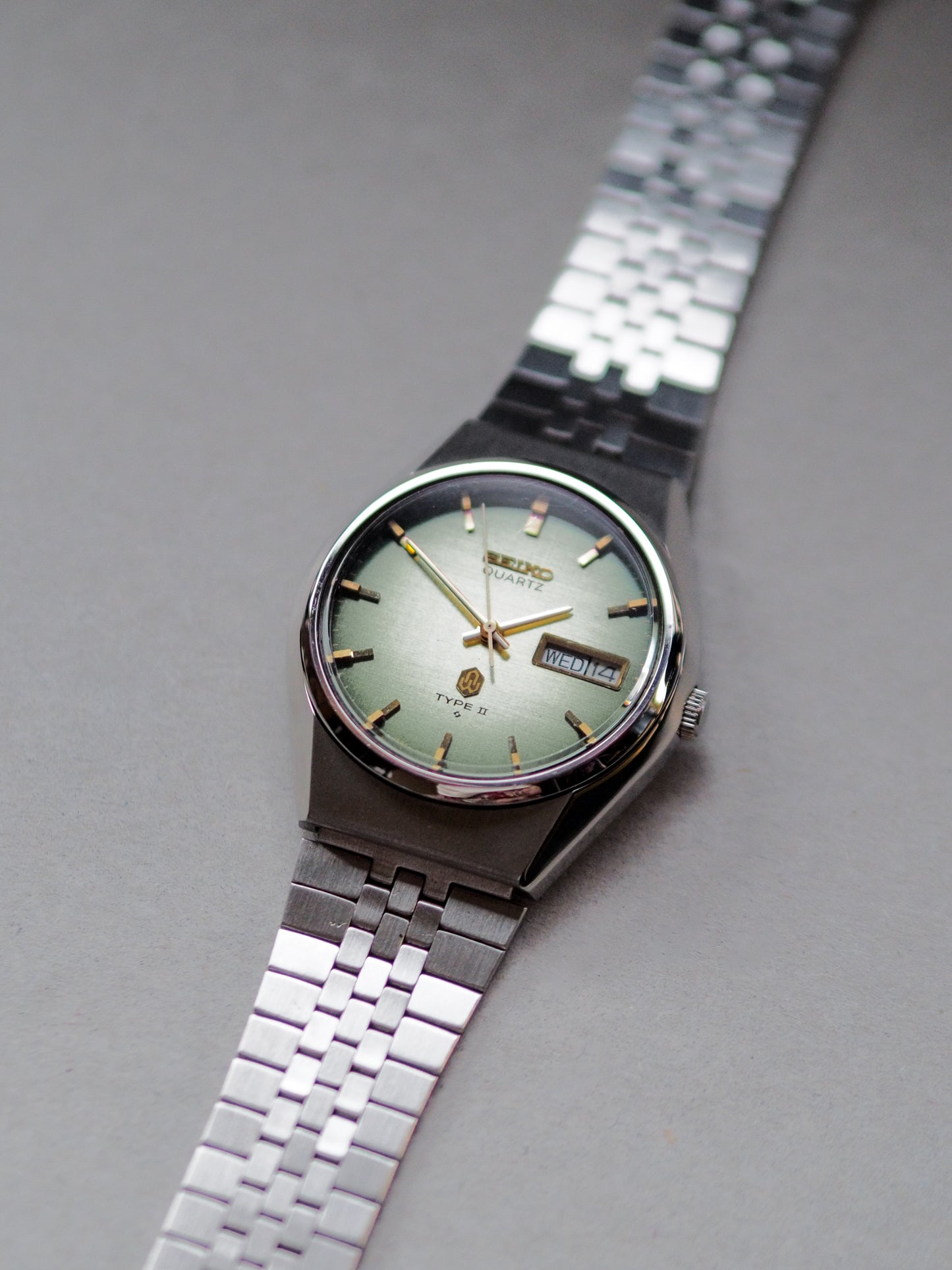 Seiko Type II 0903-8120 Jade Green Linen Sunburst Dial