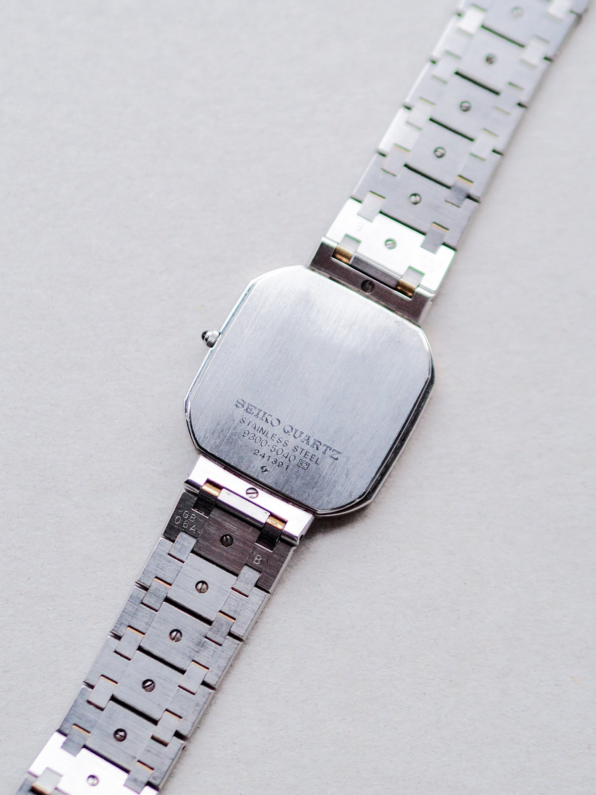 Credor Seiko 9300-5040 Tank Two Tone Gray Dial