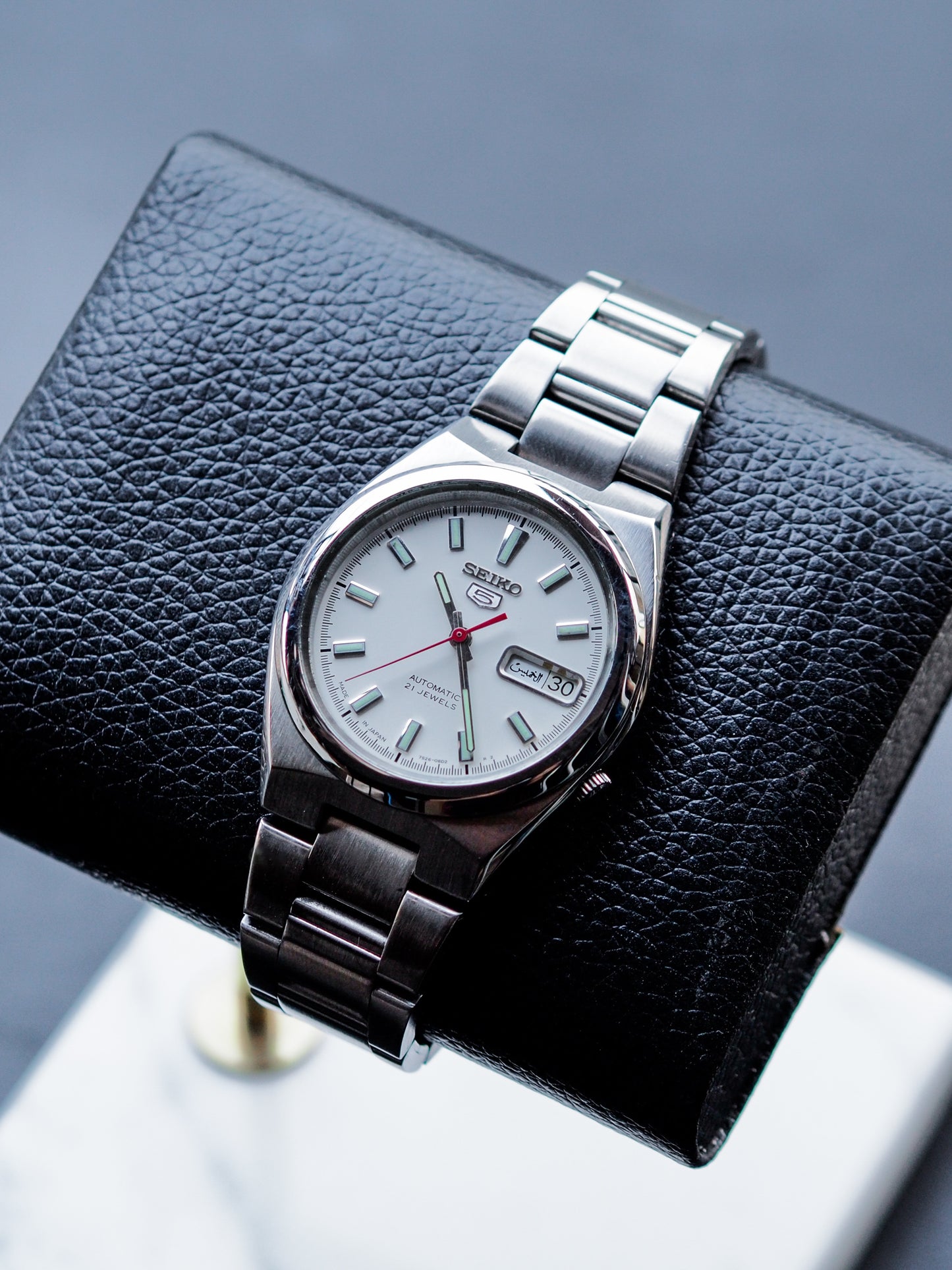 Seiko 5 Japan 7S26-02S0 Arabic Date White Dial