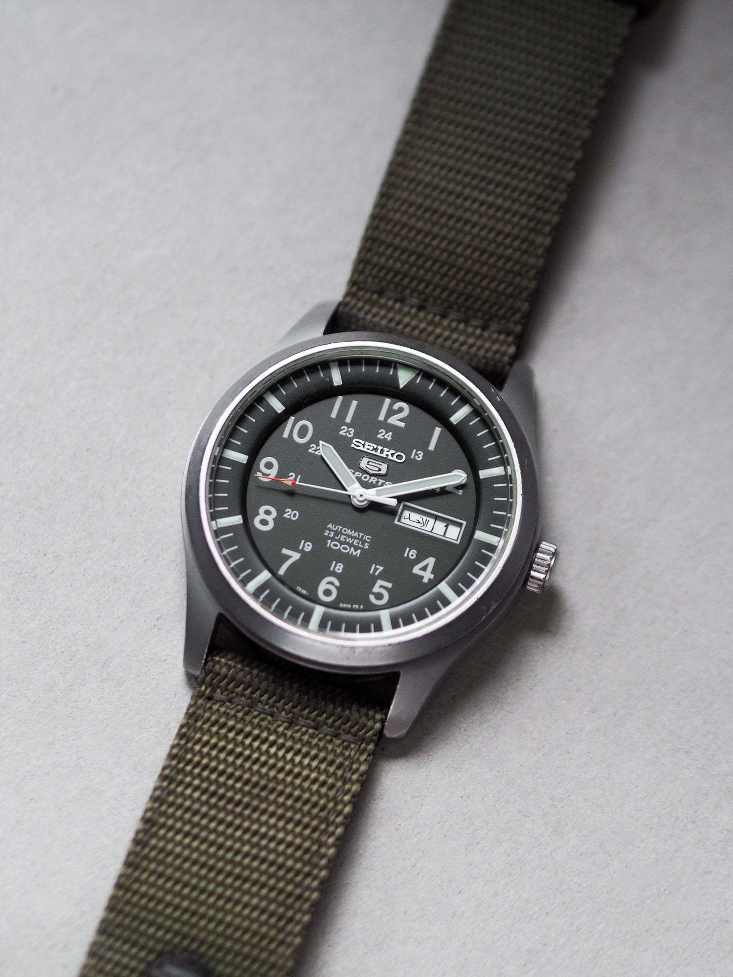 Seiko 5 Sports SNZG09K1 7S36-0330 Military Matte Green Dial