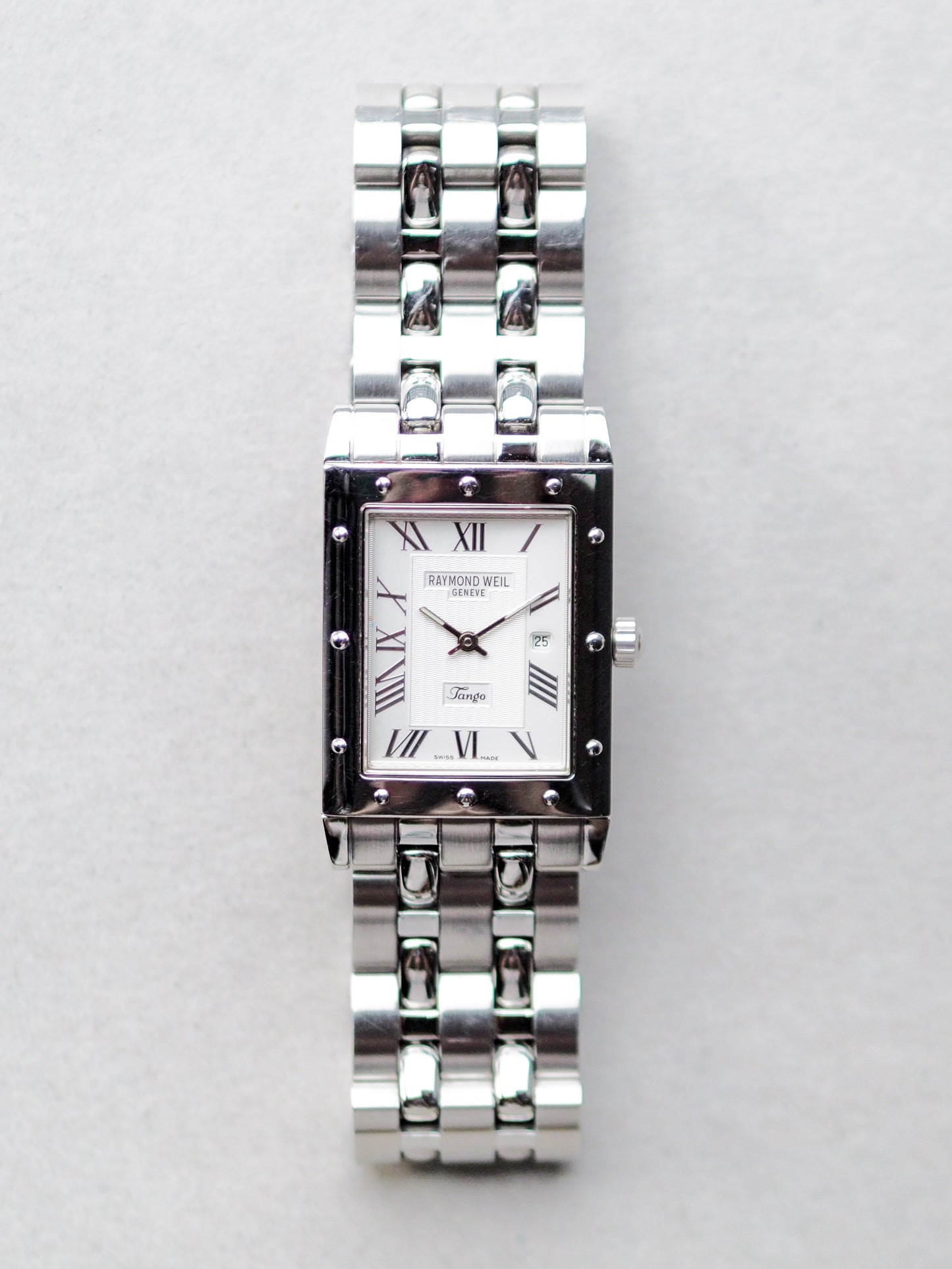 Raymond Weil Tango 5380 Tank Quartz Silver White Roman Dial
