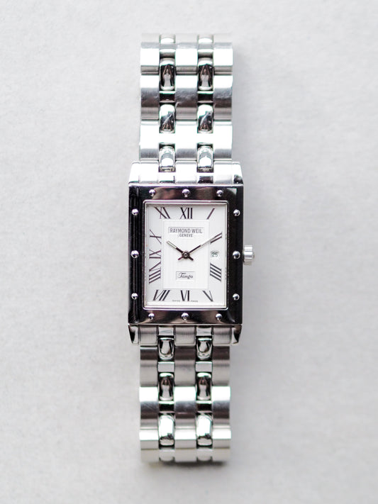 Raymond Weil Tango 5380 Tank Quartz Silver White Roman Dial